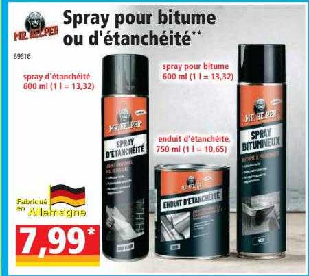 spray pour bitume ou d'étanchéité mr. pelper