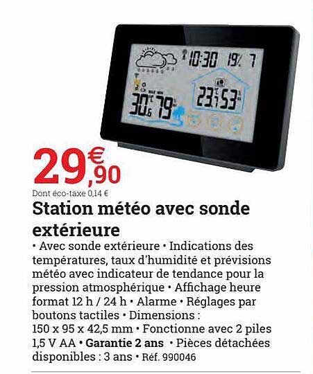 station météo avec sonde extérieure