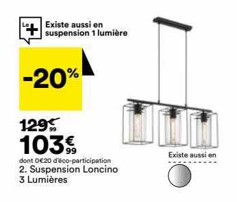suspension loncino 3 lumières