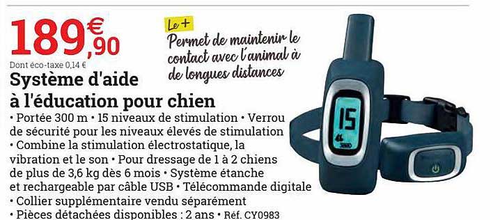 système d'aide à l'éducation pour chien