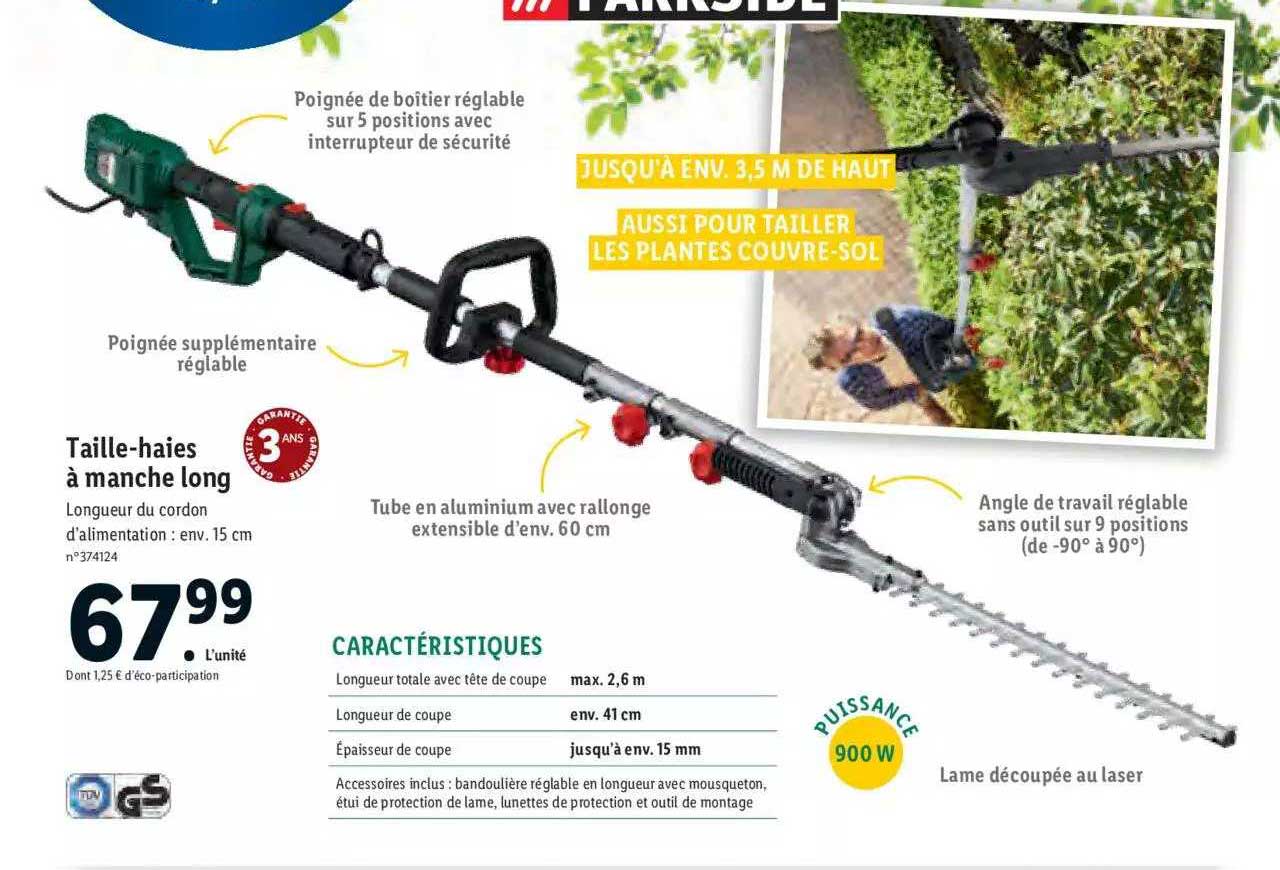 taille-haies à manche long parkside