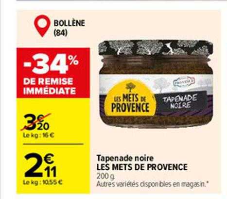tapenade noire les mets de provence