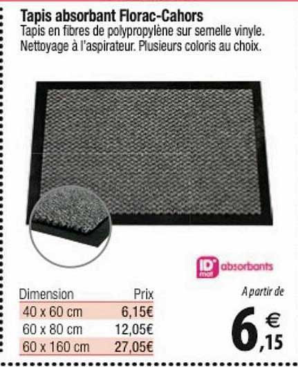 tapis absorbant florac-cahors id absorbants