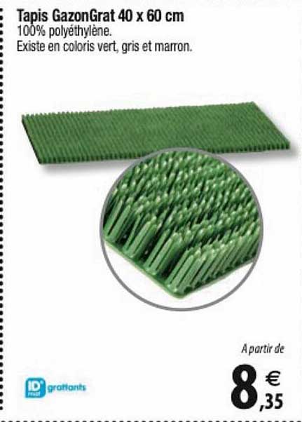 tapis gazongrat 40 x 60 cm id grattants