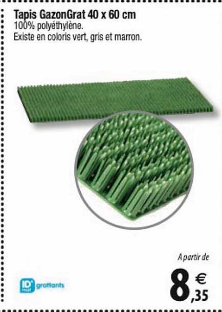 tapis gazongrat 40 x 60 cm id grattants