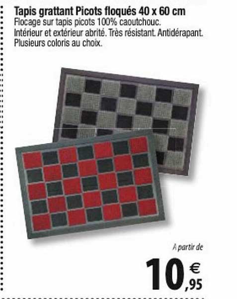 tapis grattant picots floqués 40 x 60 cm