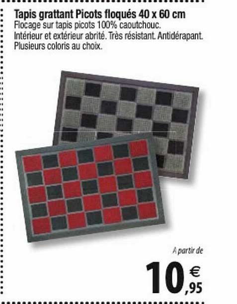 tapis grattant picots floqués 40 x 60 cm