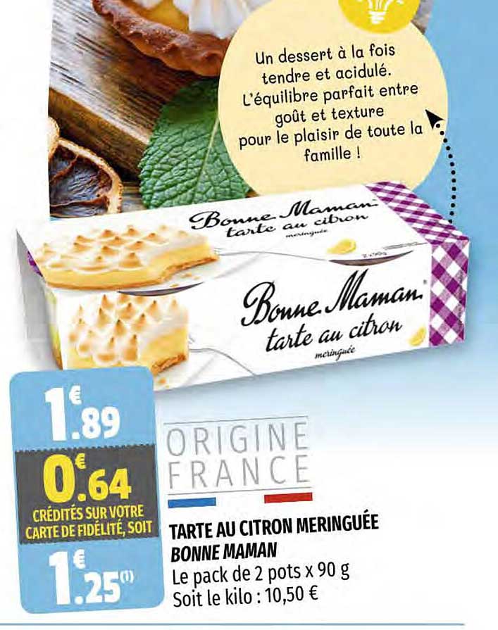 tarte au citron meringuée bonne maman