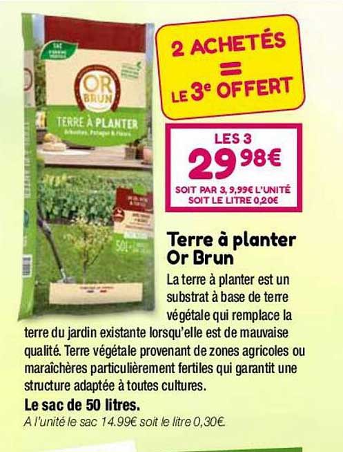 terre à planter or brun