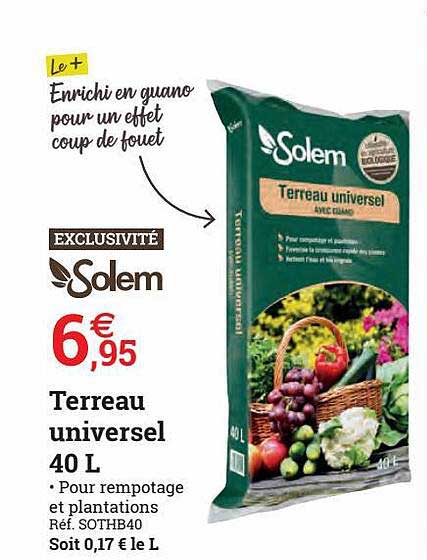 terreau universel 40 l solem