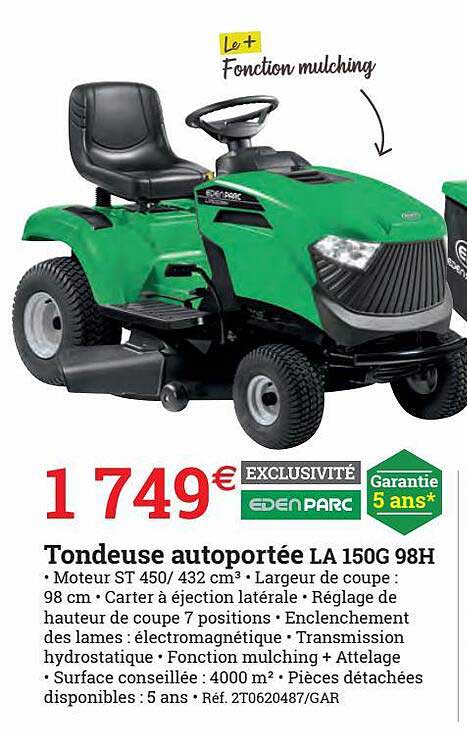 Tondeuse Autoportée La 150g 98h Edenparc