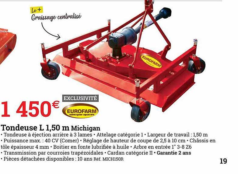 tondeuse l 1.50 m michigan eurofarm