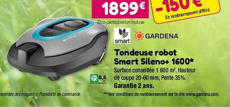 tondeuse robot smart sileno+ 1600 gardena