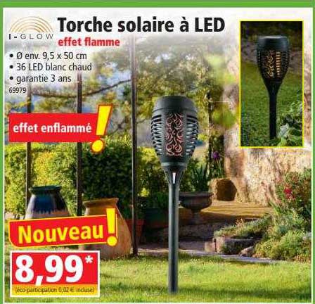 torche solaire à led i-glow effet flamme