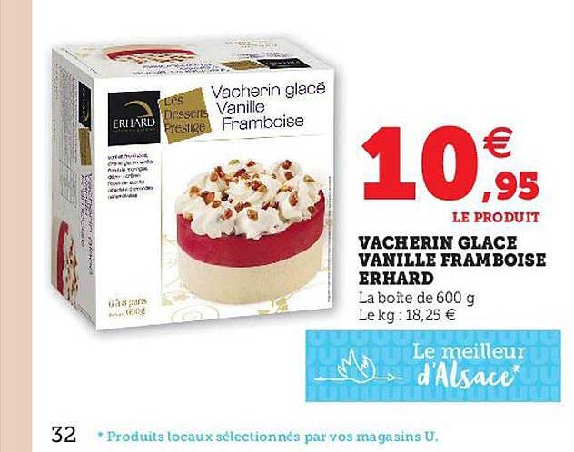 Vacherin Glace Vanille Framboise Erhard