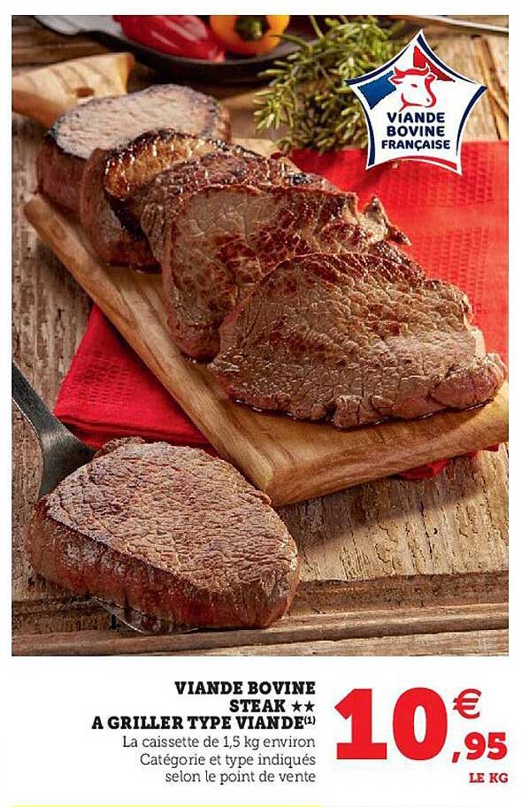 viande bovine steak à griller type viande