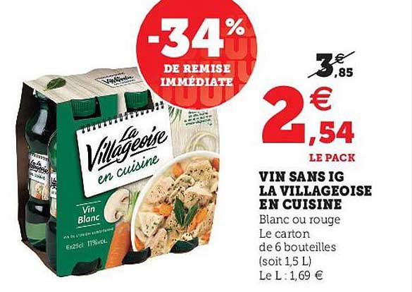 vin sans ig la villageoise en cuisine