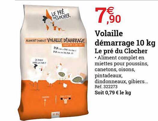 volaille démarrage 10 kg le pré du clocher