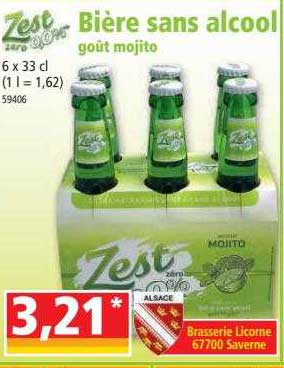 zest bière sans alcool goût mojito