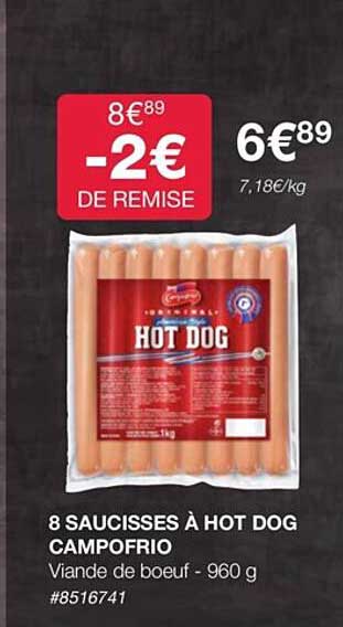 8 saucisses à hot dog campofrio