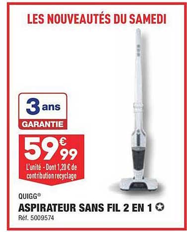 Aspirateur Sans Fil 2 En 1 Quigg