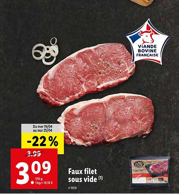 faux filet sous vide