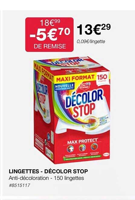 lingettes - décolor stop