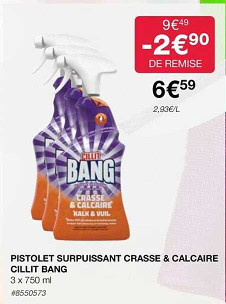 pistolet surpuissant crasse & calcaire cillit bang
