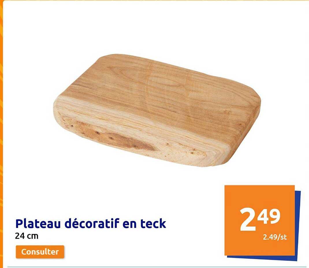 plateau décoratif en teck