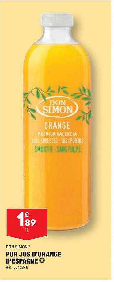 pur jus d'orange d'espagne don simon