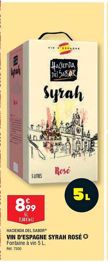 vin d'espagne syrah rosé hacienda del sabor