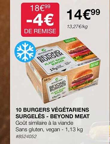 10 burgers végétariens surgelés - beyond meat