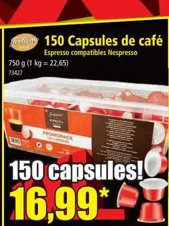 150 capsules de café espresso compatibles nespresso