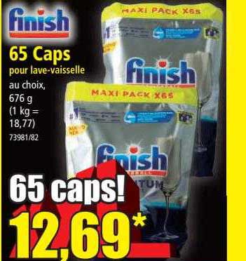 65 caps pour lave-vaisselle finish