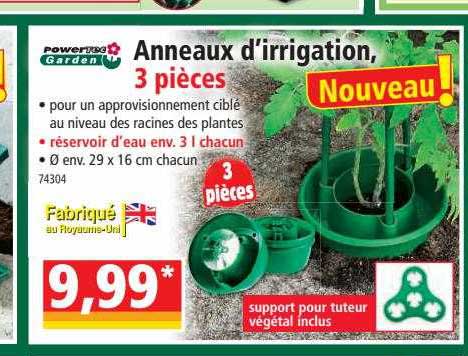 anneaux d'irrigation, 3 pièces powertec garden