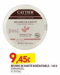 beurre de karité bioéquitable emmanoël - 140 g