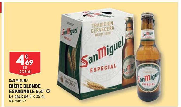 bière blonde espagnole 5,4° san miguel
