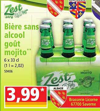 bière sans alcool goût mojito zest zéro 0,0%