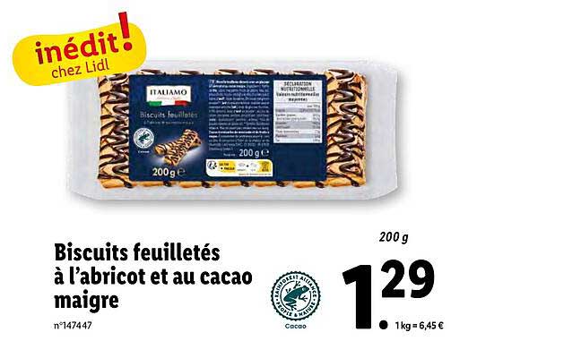 Biscuits Feuilletés à L'abricot Et Au Cacao Maigre Italiamo