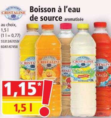 boisson à l'eau de source aromatisée cristaline