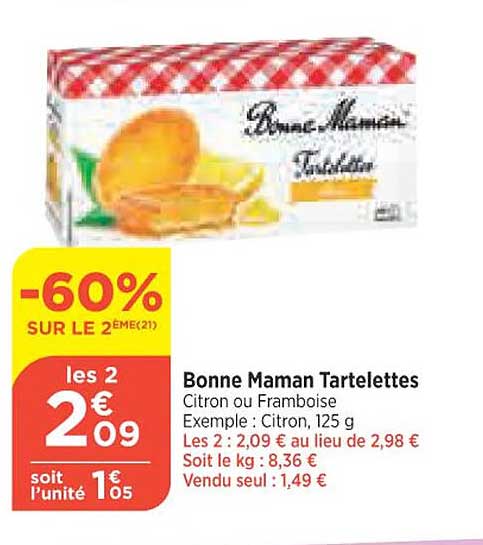bonne maman tartelettes