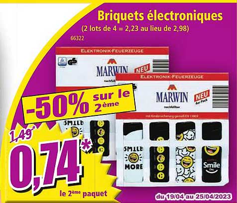 briquets électroniques marwin
