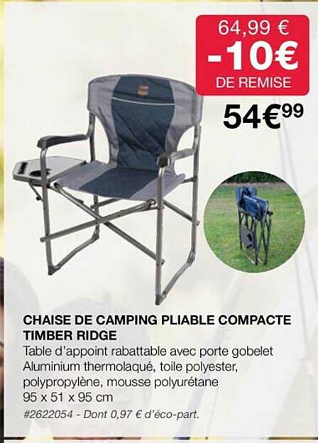 chaise de camping pliable compacte timber ridge