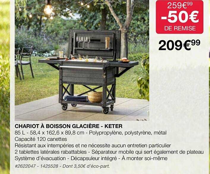 Chariot à Boisson Glacière - Keter