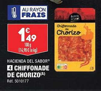 chiffonade de chorizo hacienda del sabor