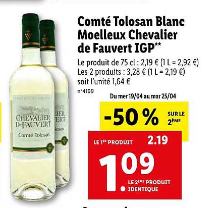 comté tolosan blanc moelleux chevalier de fauvert igp