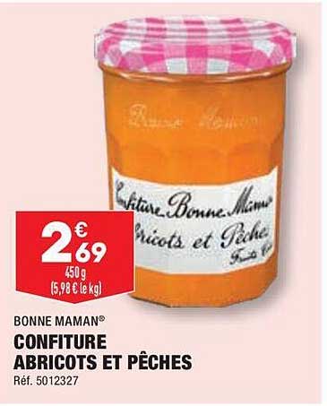 confiture abricots et pêches bonne maman