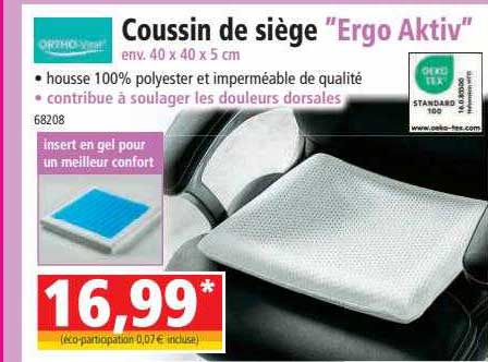 coussin de siège "ergo aktiv" ortho