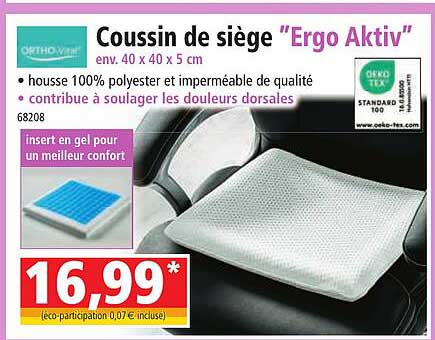 coussin de siège "ergo aktiv" ortho