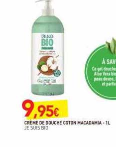 crème de douche coton macadamia je suis bio - 1l